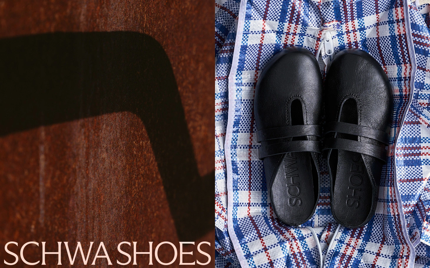 Leather flats on rocks by the sea